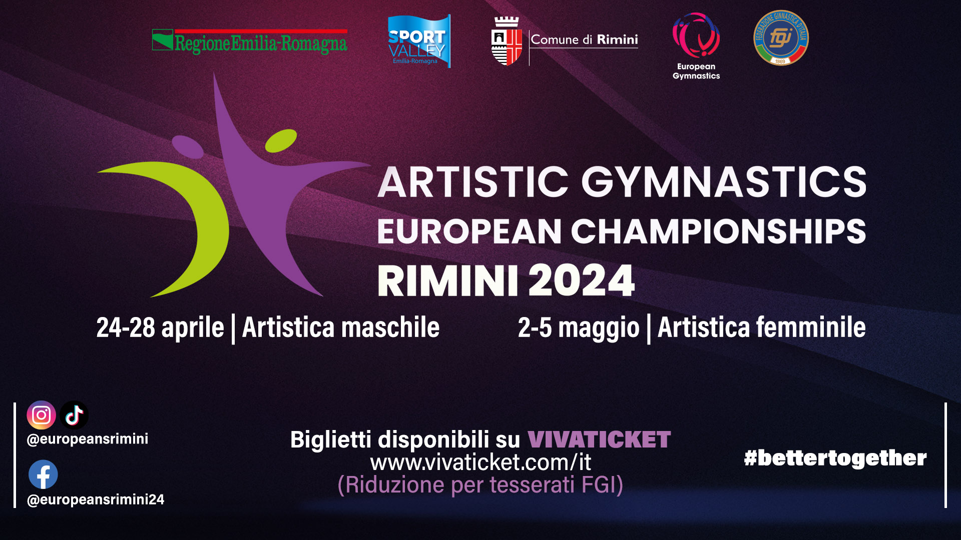 Rimini 2024 Campionati Europei Ginnastica Artistica maschile e femminile